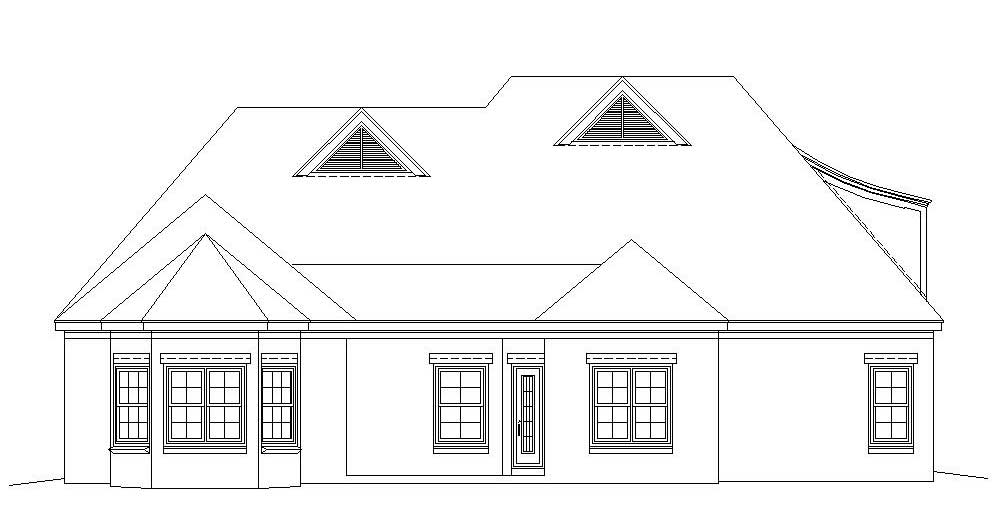 Home Plan Rear Elevation of this 3-Bedroom,2549 Sq Ft Plan -170-1131