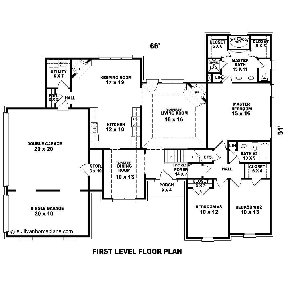Floor Plan First Story of Cape Cod Plan #170-1143