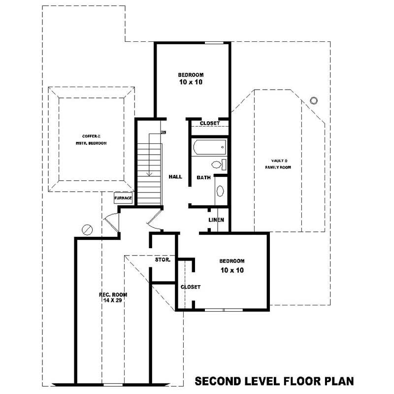 Floor Plan Second Story of Southern Plan #170-1155