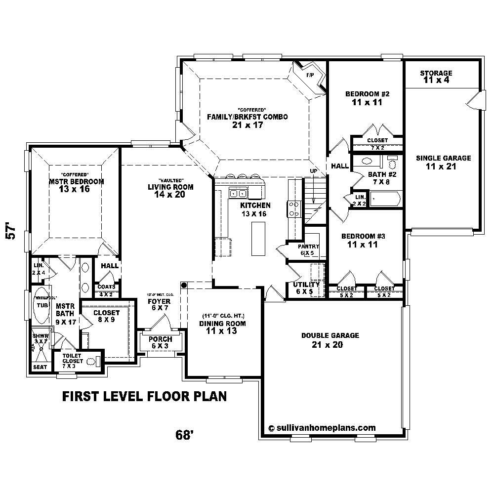 Floor Plan First Story of Cape Cod Plan #170-1165