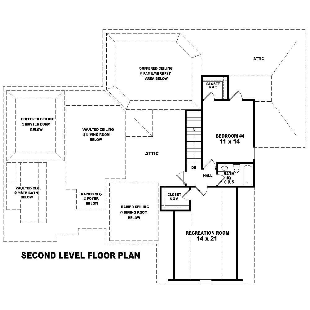 Floor Plan Second Story of Cape Cod Plan #170-1165