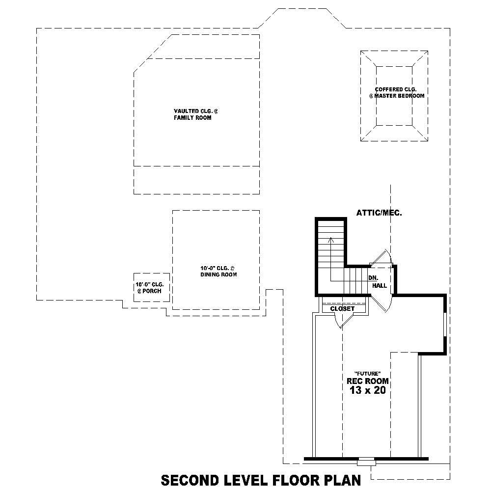 Floor Plan Second Story of Country Plan #170-1166