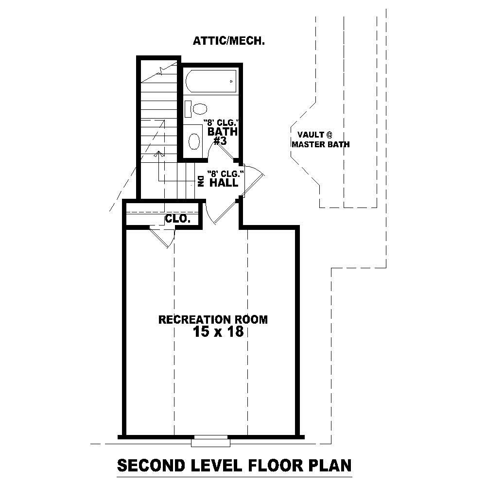 Floor Plan Second Story of Cape Cod Plan #170-1167