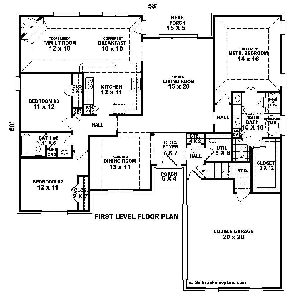 Floor Plan First Story of Cape Cod Plan #170-1183