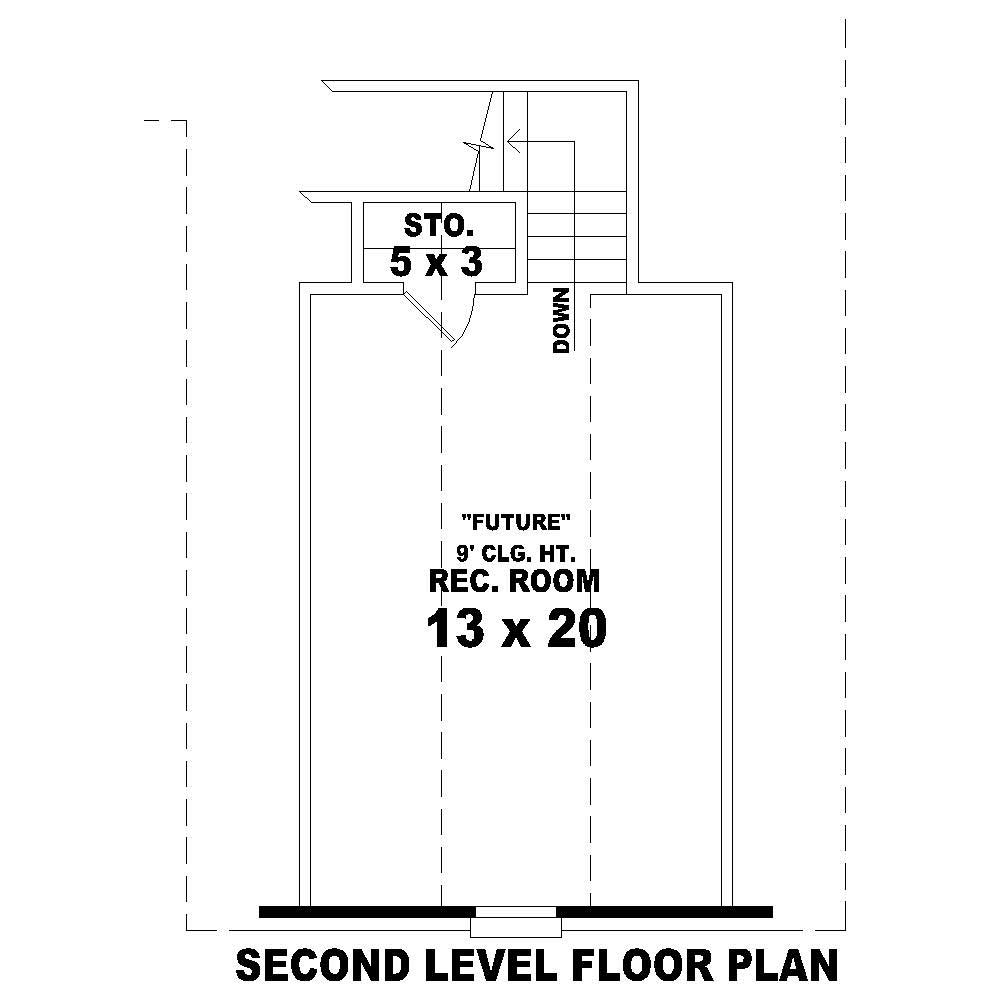 Floor Plan Second Story of Cape Cod Plan #170-1183