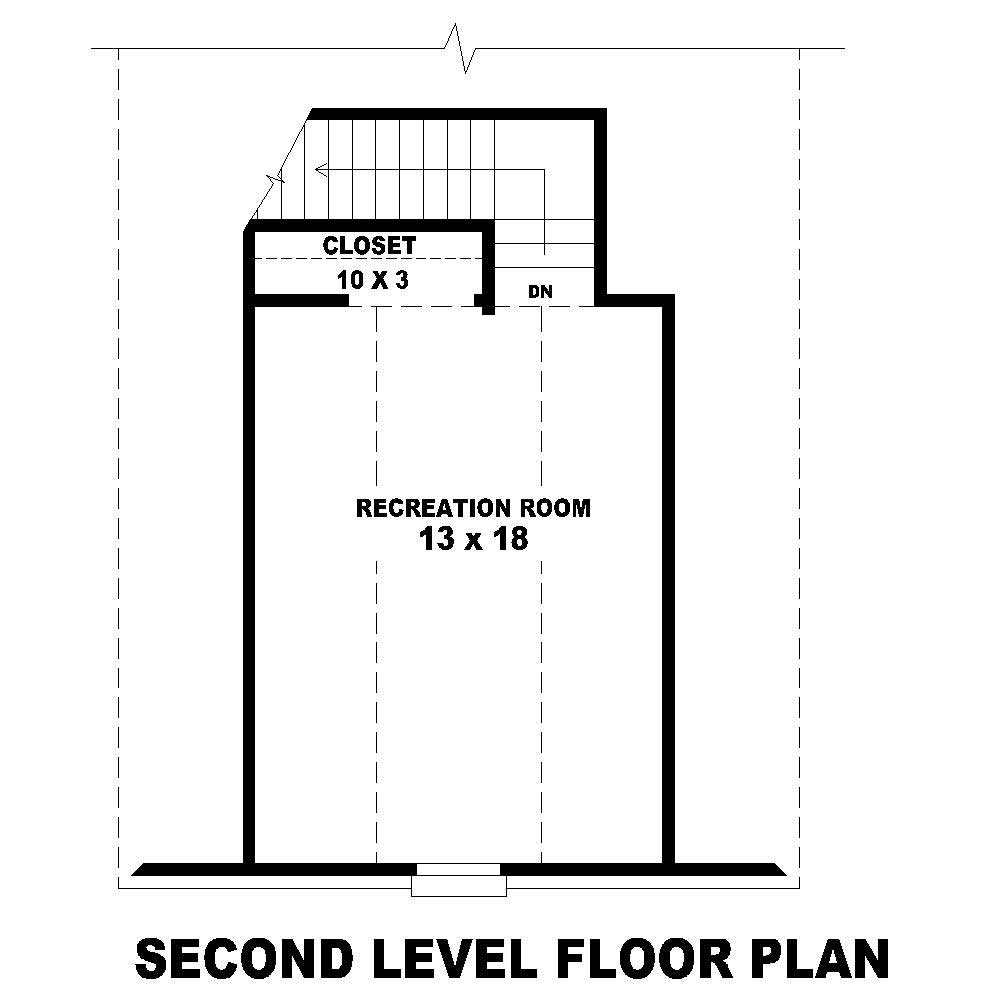 Floor Plan Second Story of Cape Cod Plan #170-1190