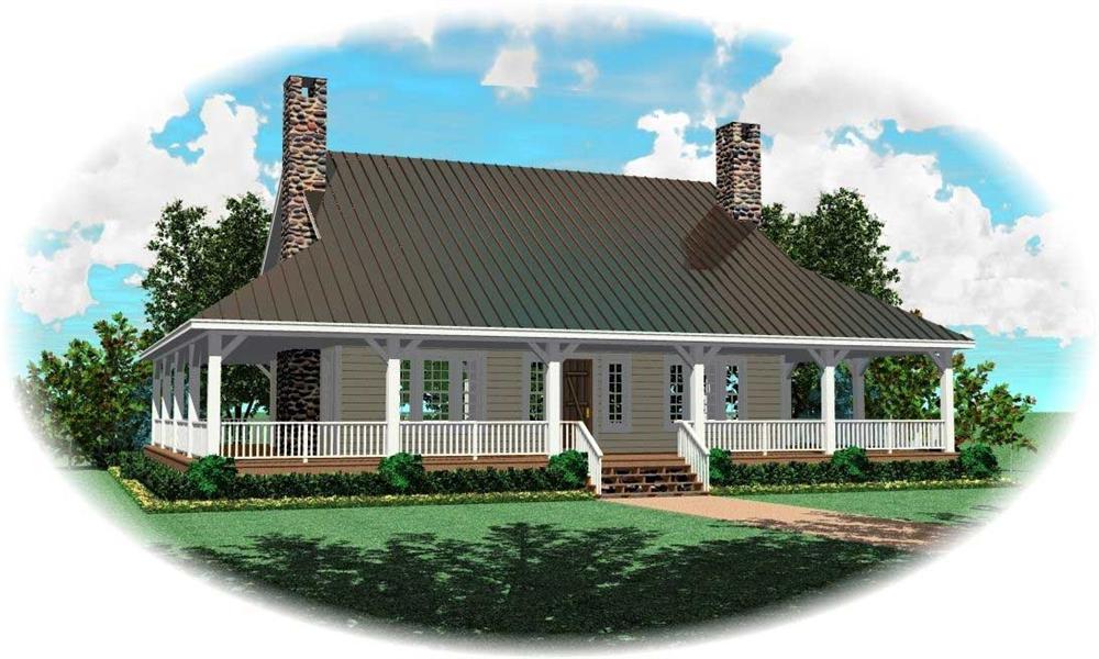 Front view of Cape Cod home (ThePlanCollection: House Plan #170-1195)