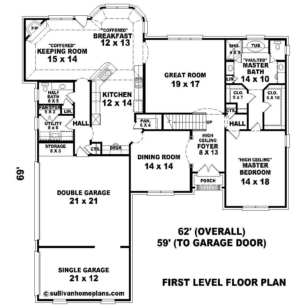 Floor Plan First Story of Country Plan #170-1201