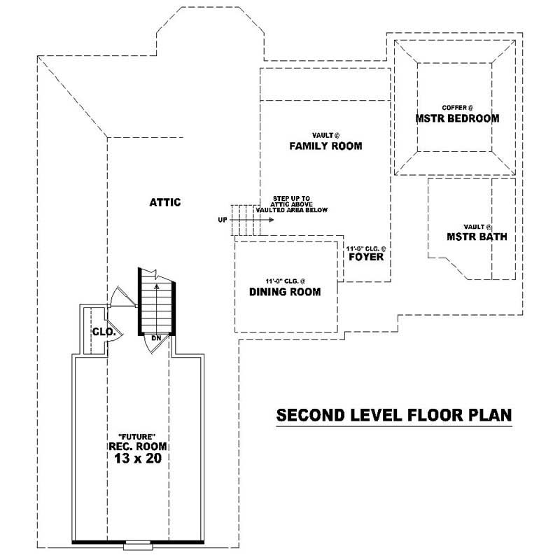 Floor Plan Second Story of Southern Plan #170-1213