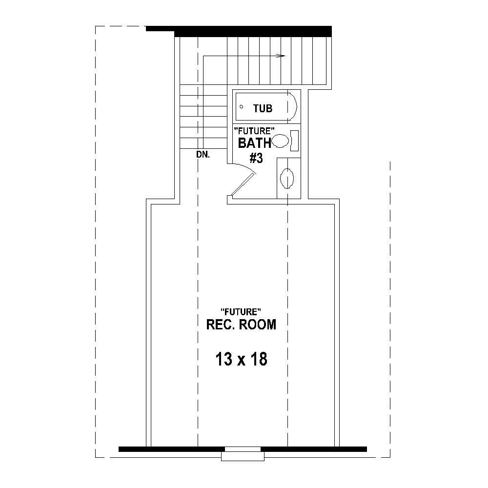 Floor Plan Second Story of Cape Cod Plan #170-1217