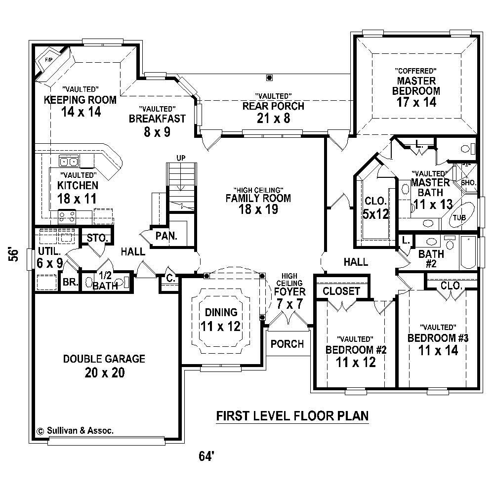 Floor Plan First Story of Country Plan #170-1219