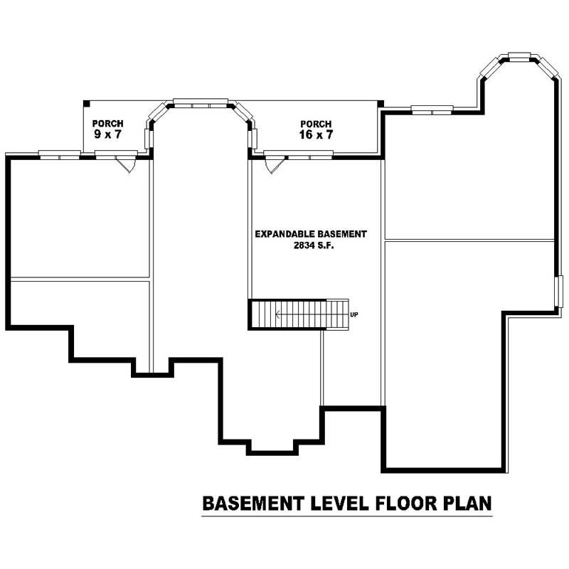 Floor Plan Basement of Southern Plan #170-1221