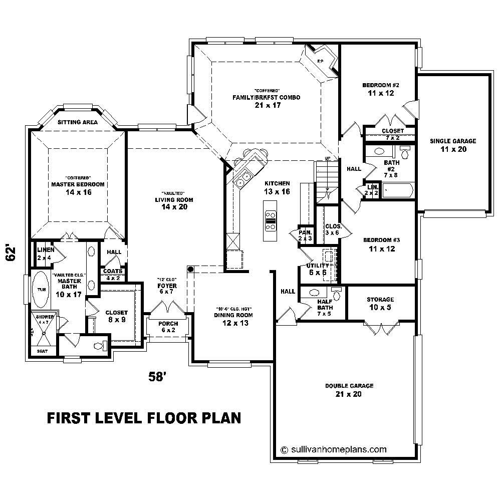 Floor Plan First Story of Cape Cod Plan #170-1240