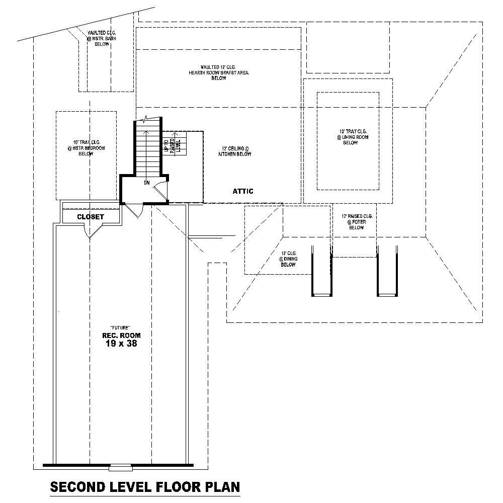 Floor Plan Second Story of Cape Cod Plan #170-1242