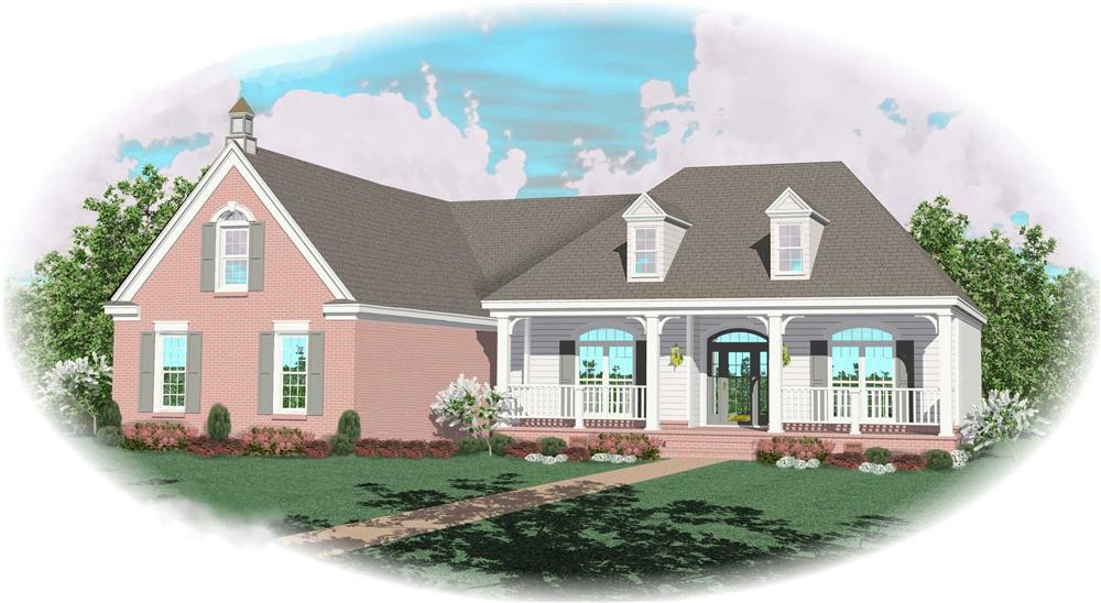 Front view of Cape Cod home (ThePlanCollection: House Plan #170-1242)