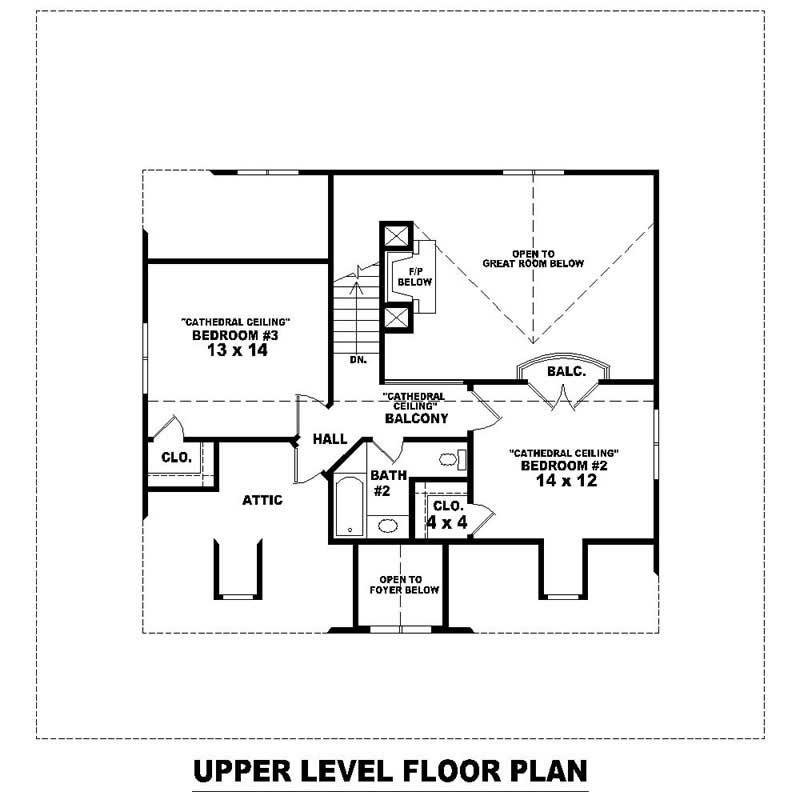 Floor Plan Second Story of Plan #170-1247