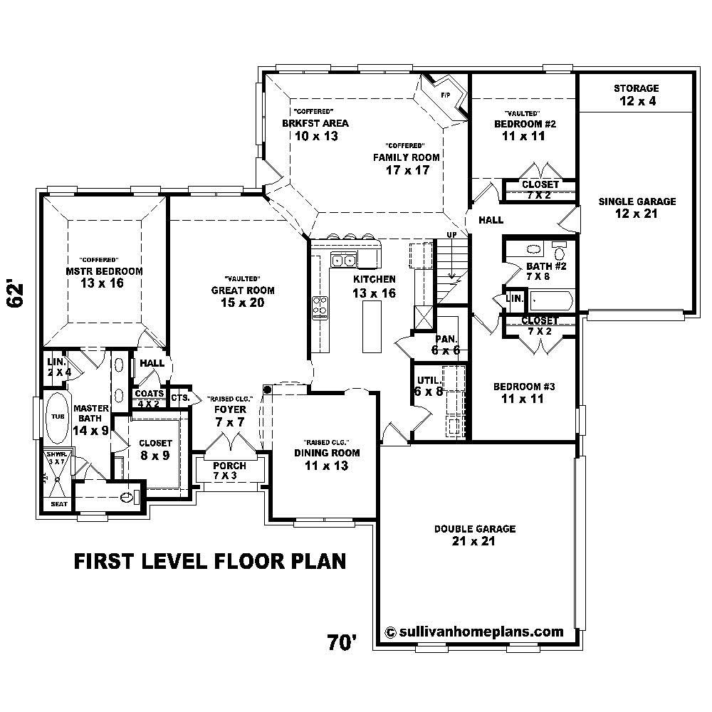 Floor Plan First Story of Cape Cod Plan #170-1257