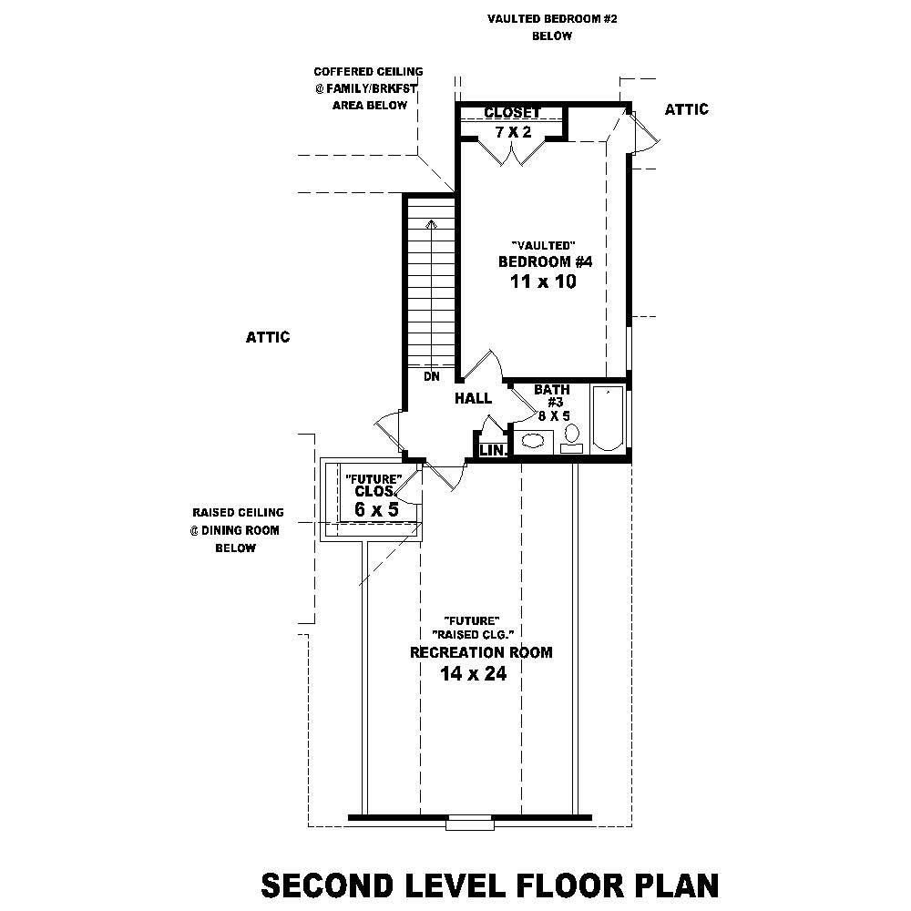 Floor Plan Second Story of Cape Cod Plan #170-1257