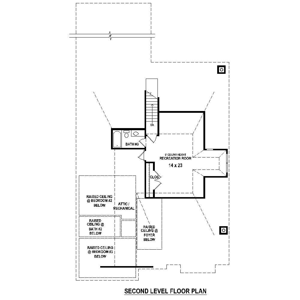 Floor Plan Second Story of Cape Cod Plan #170-1269
