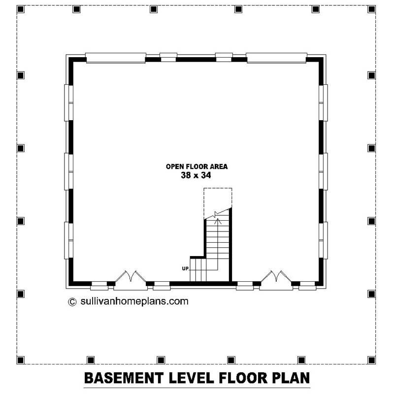 Floor Plan Basement of Southern Plan #170-1271