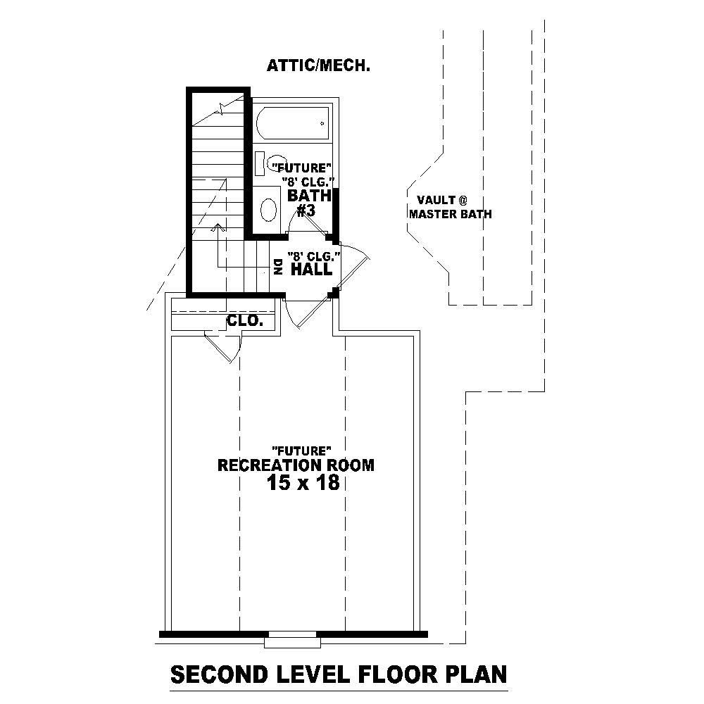 Floor Plan Second Story of Cape Cod Plan #170-1272