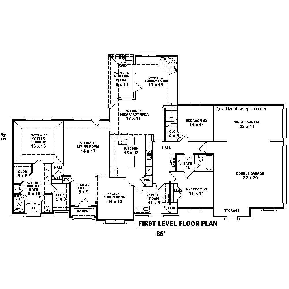 Floor Plan First Story of Cape Cod Plan #170-1274