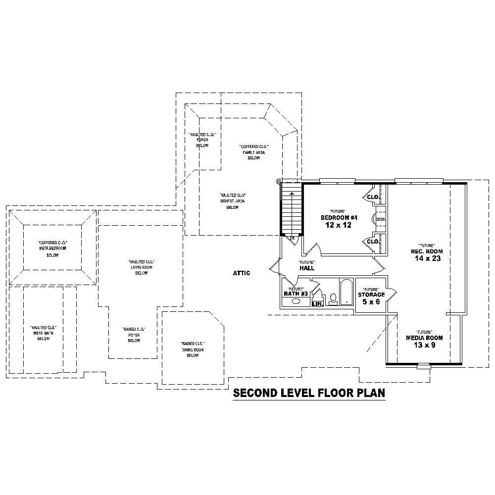 Floor Plan Second Story of Cape Cod Plan #170-1274