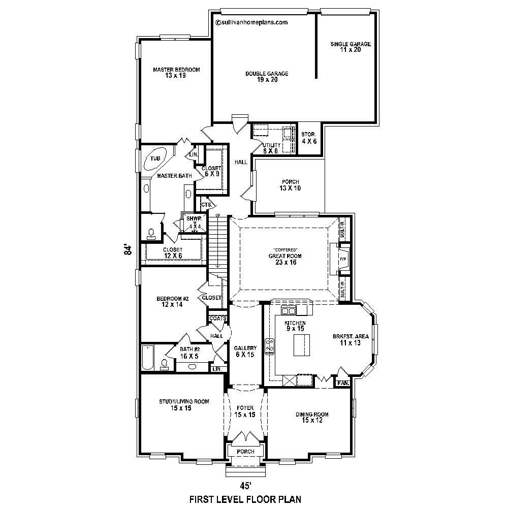 Floor Plan First Story of Luxury Plan #170-1277