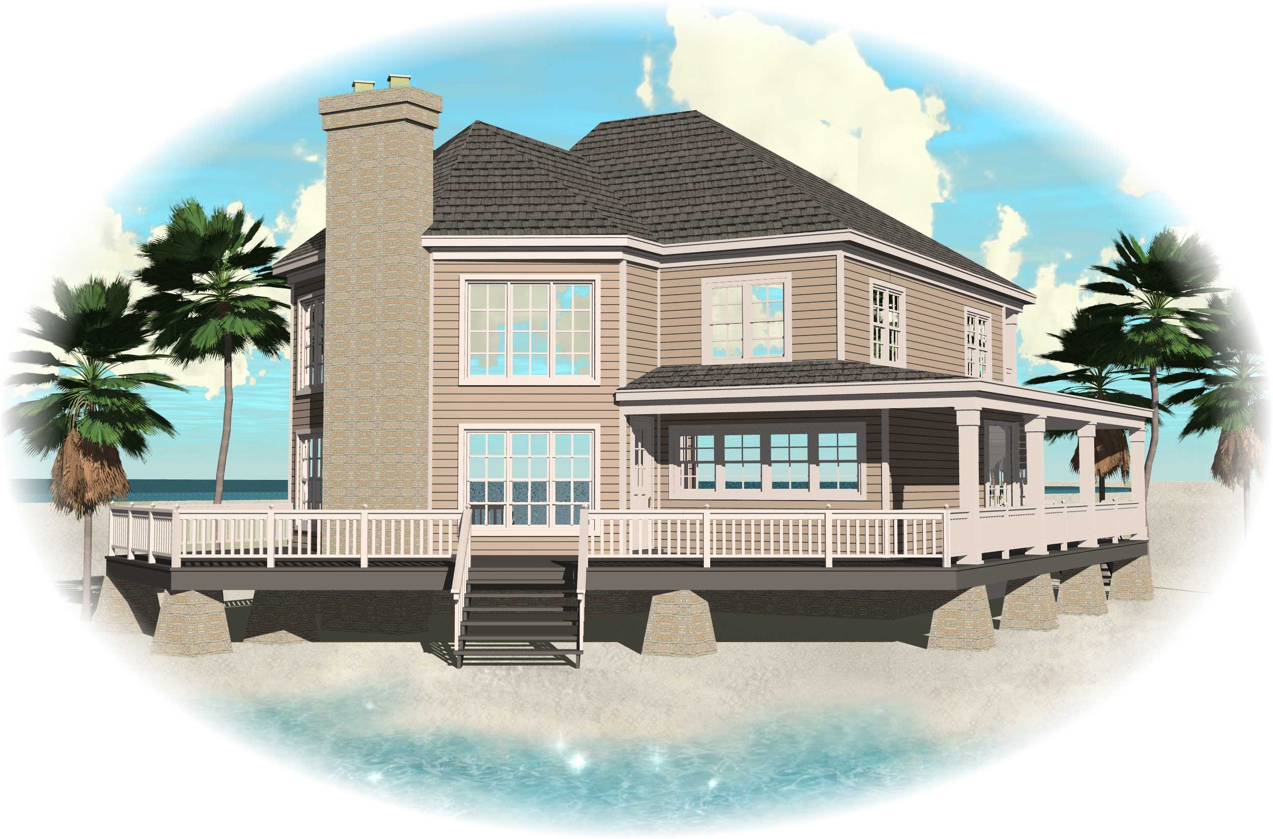 Front view of Country home (ThePlanCollection: House Plan #170-1290)