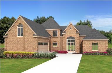 3-Bedroom, 2615 Sq Ft French House Plan - 170-1334 - Front Exterior