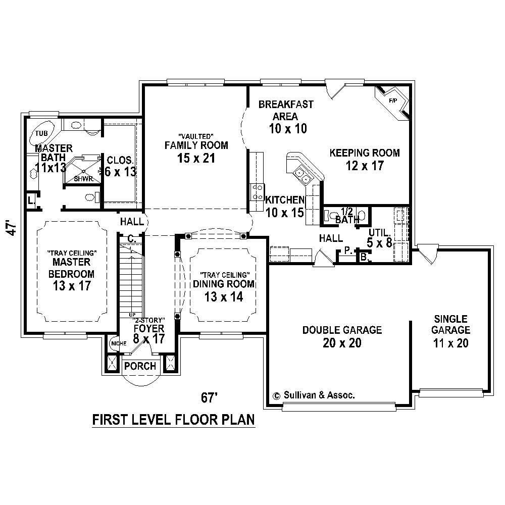 Floor Plan First Story of Country Plan #170-1335