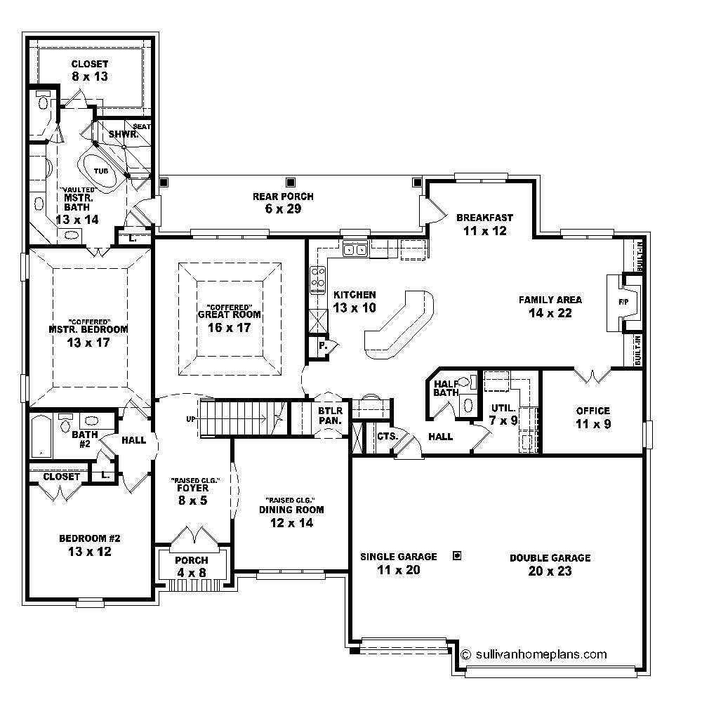 Floor Plan First Story of French Plan #170-1387