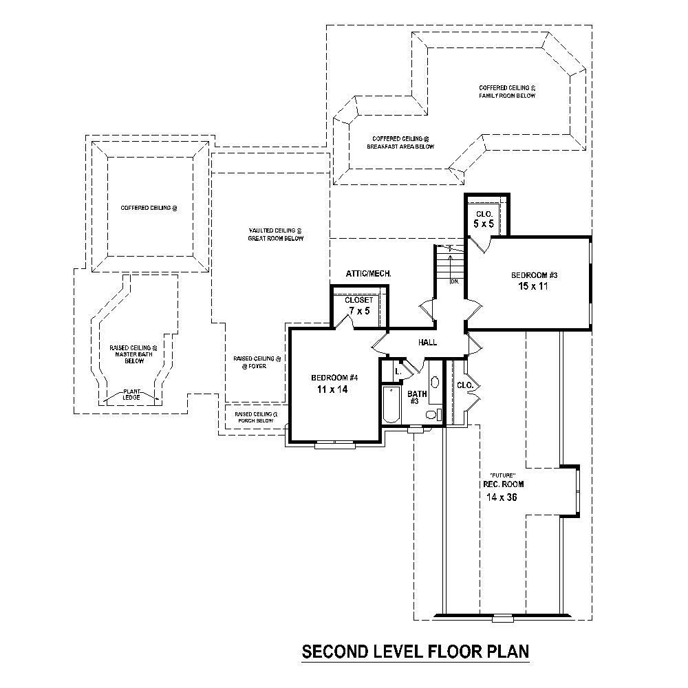 Floor Plan Second Story of Country Plan #170-1389