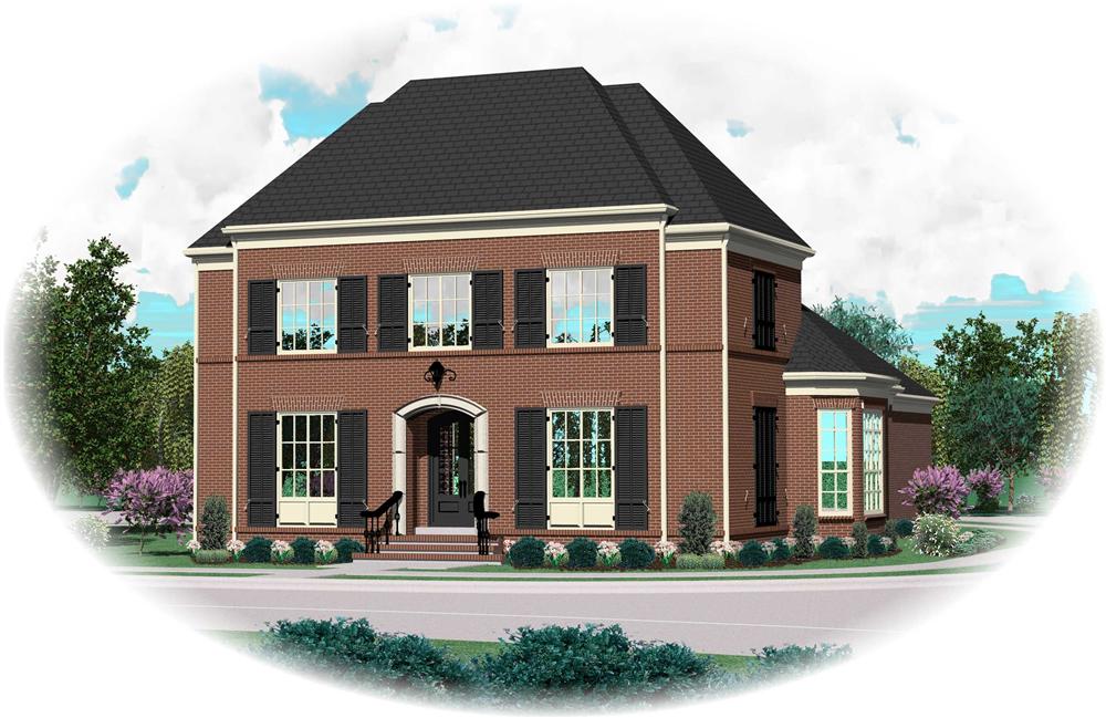 Front view of Country home (ThePlanCollection: House Plan #170-1391)