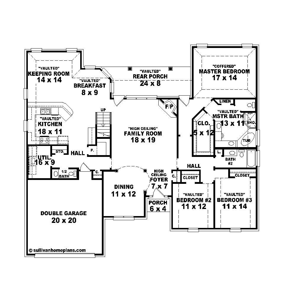 Floor Plan First Story of Country Plan #170-1409