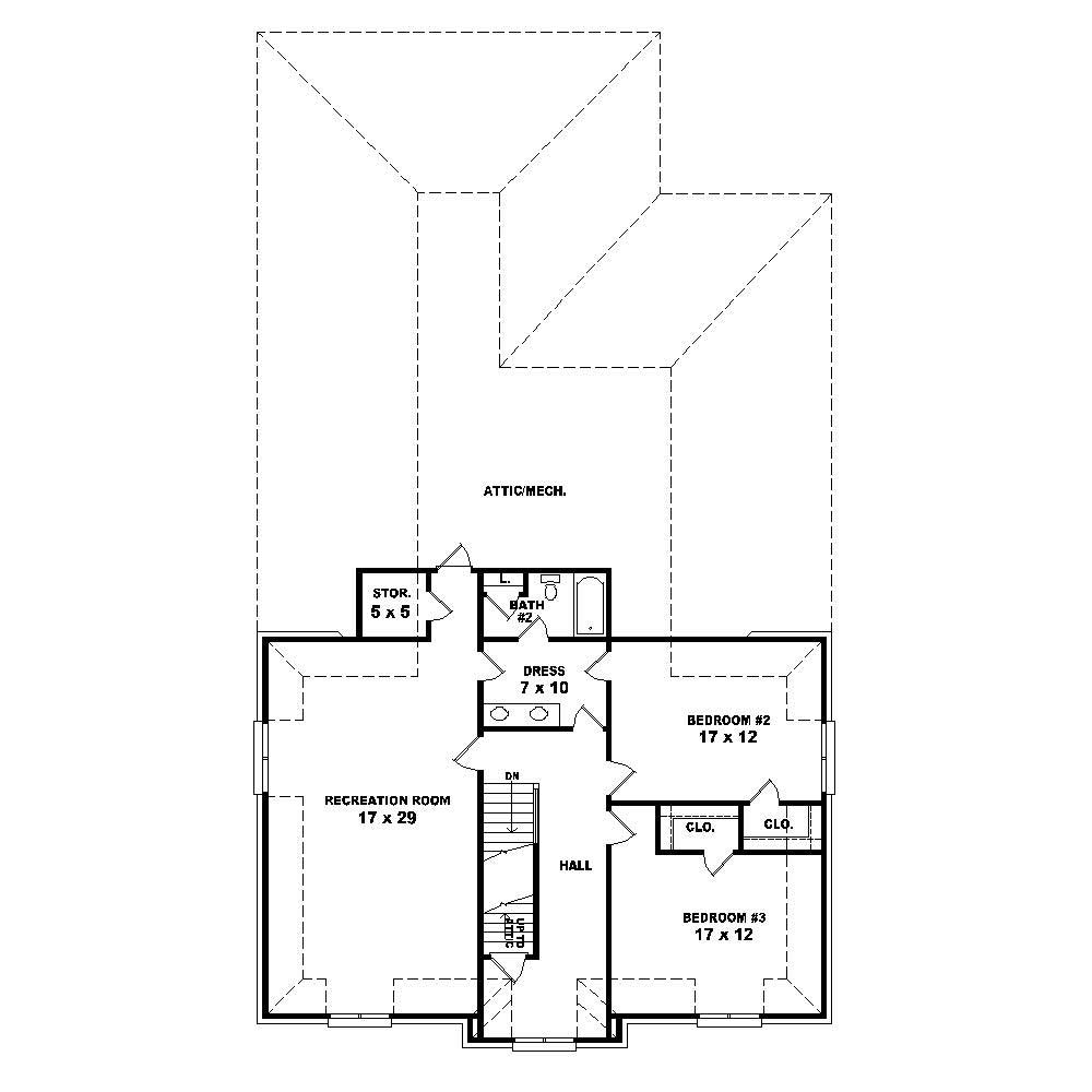 Floor Plan Second Story of Country Plan #170-1412