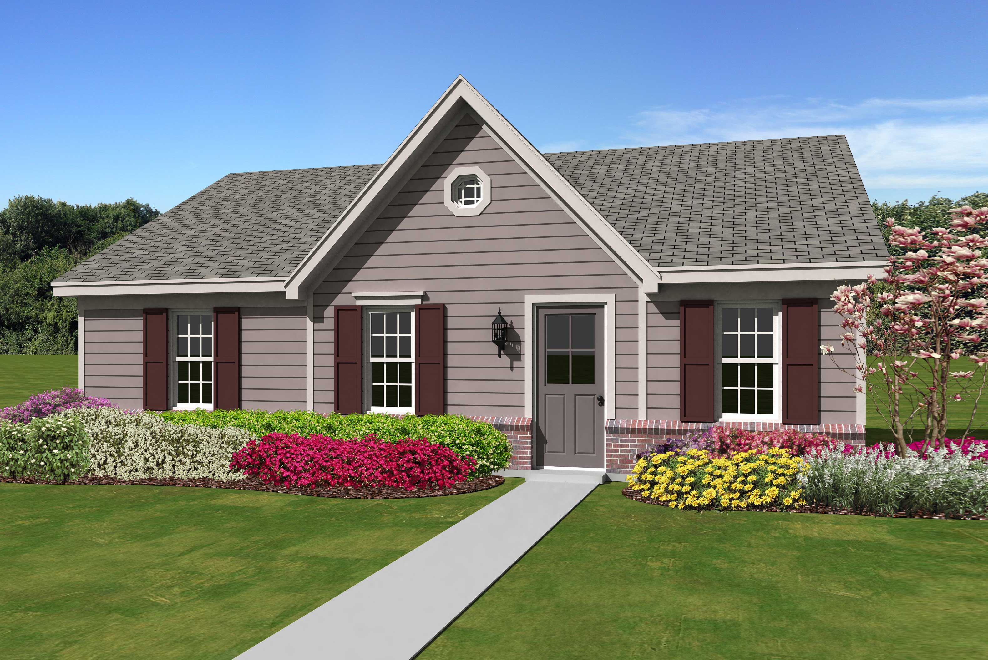 Front view of Small House Plans home (ThePlanCollection: House Plan #170-1415)