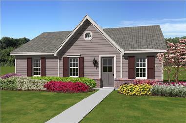 3-Bedroom, 1112 Sq Ft Small House Plans - 170-1415 - Front Exterior
