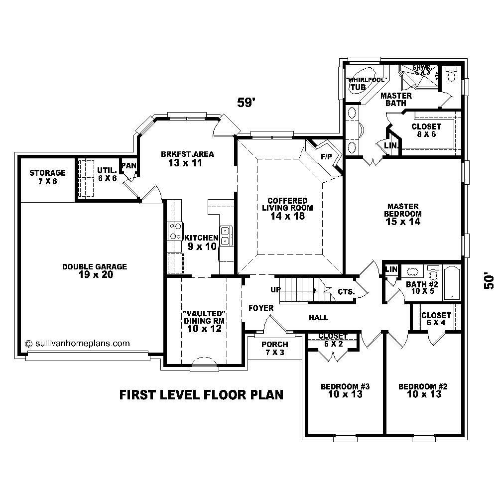 Floor Plan First Story of Small House Plans #170-1438