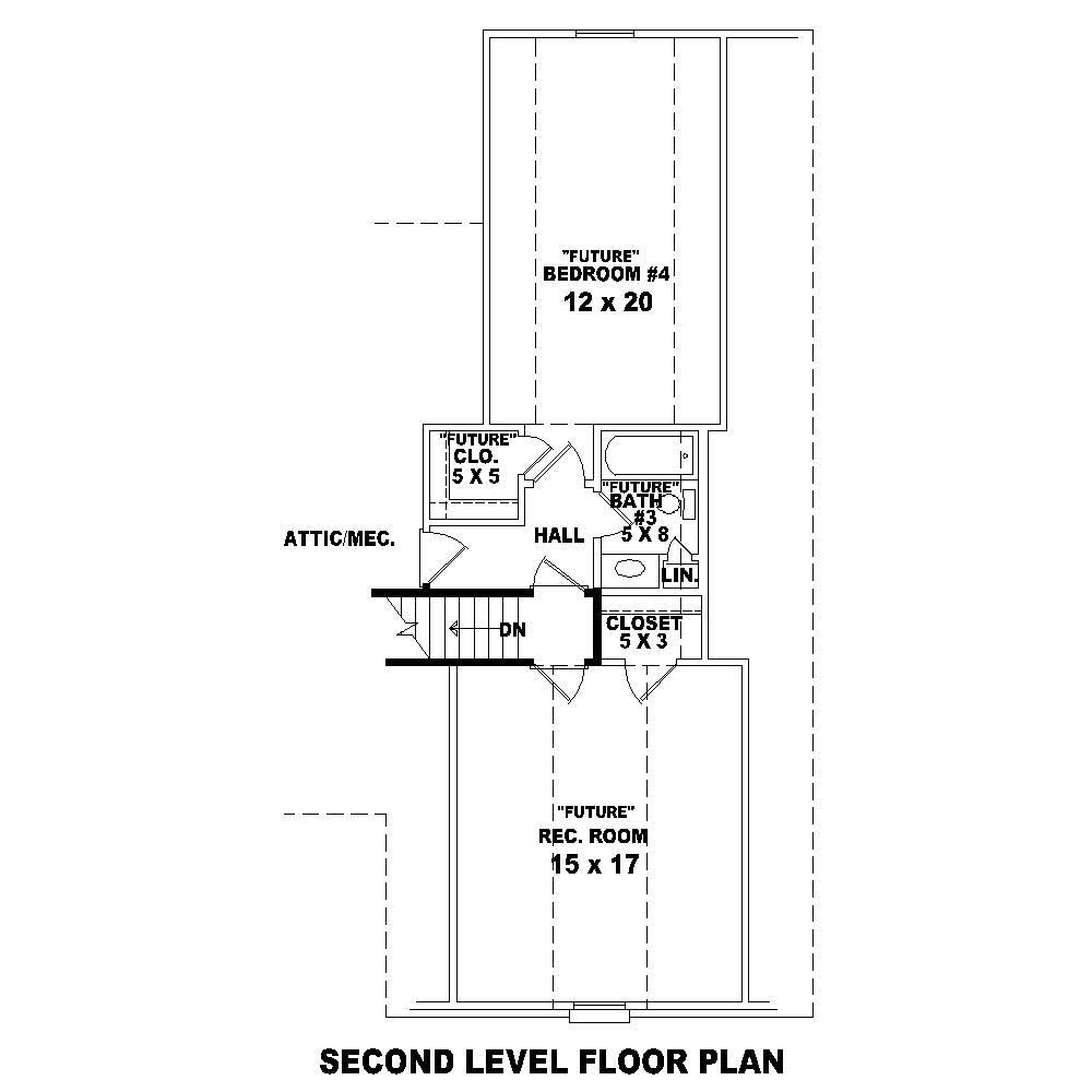 Floor Plan Second Story of Small House Plans #170-1438