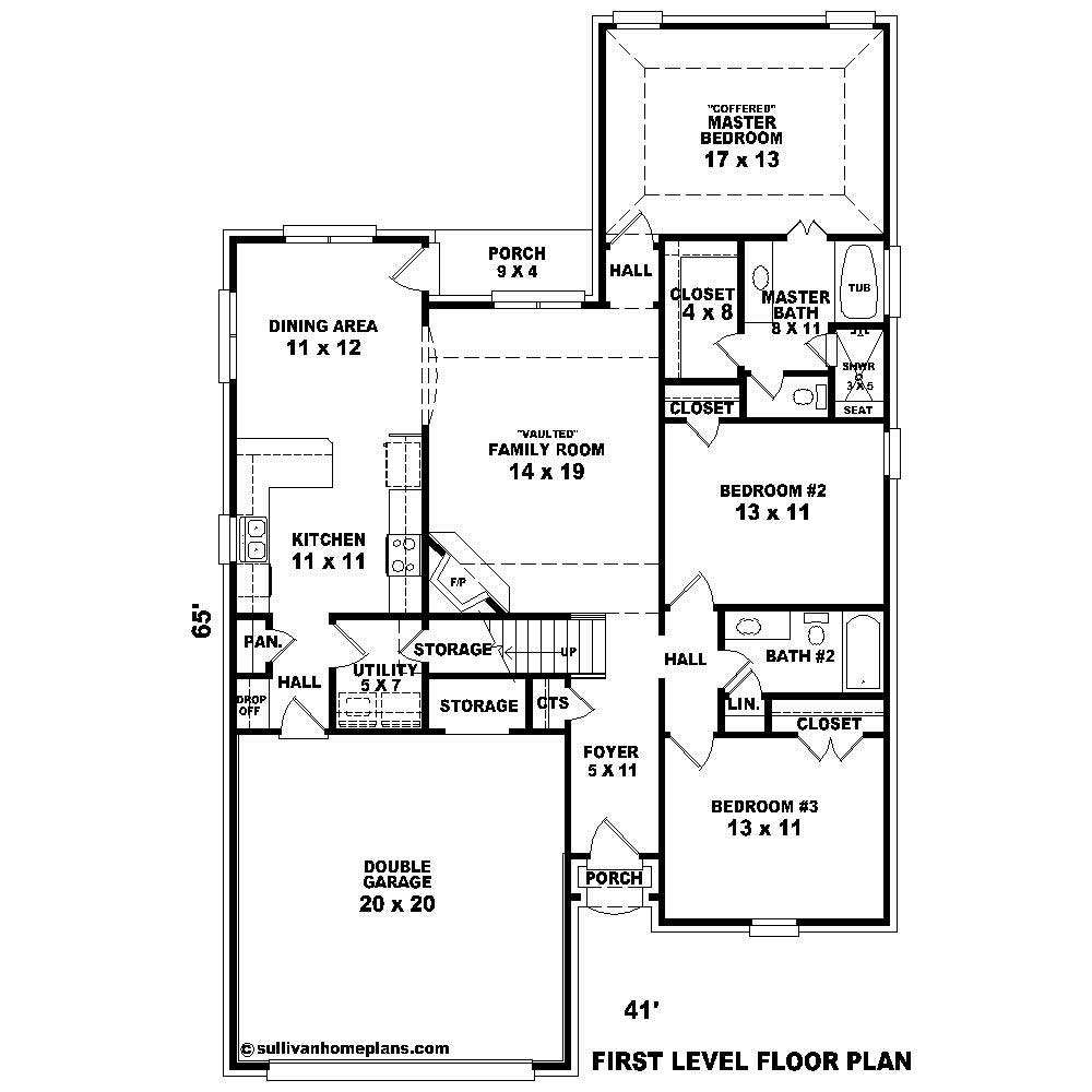 Floor Plan First Story of Country Plan #170-1439