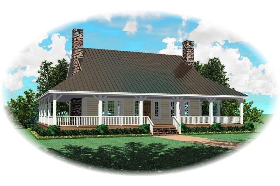 Front view of Cape Cod home (ThePlanCollection: House Plan #170-1440)