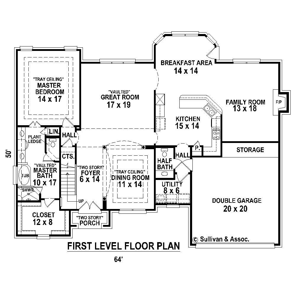 Floor Plan First Story of Country Plan #170-1451