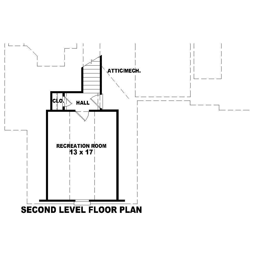 Floor Plan Second Story of Cape Cod Plan #170-1456