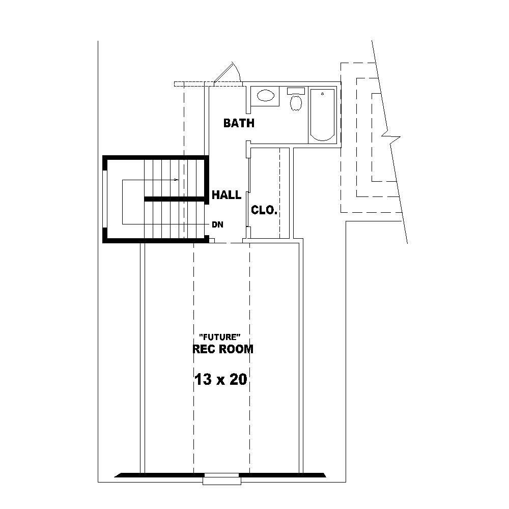 Floor Plan Second Story of Cape Cod Plan #170-1466
