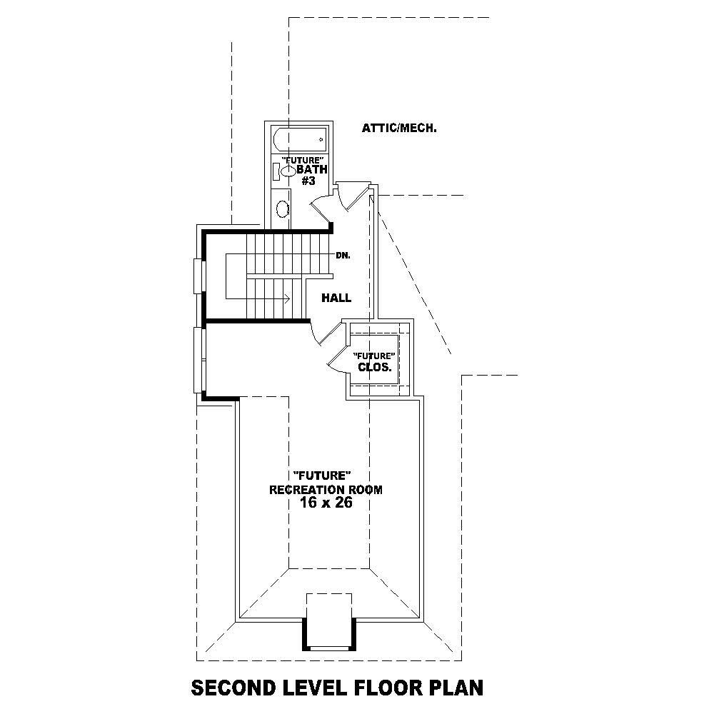 Floor Plan Second Story of French Plan #170-1474