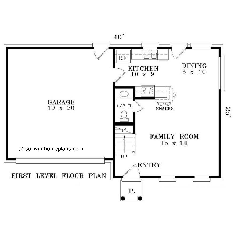 Floor Plan First Story of Small House Plans #170-1476