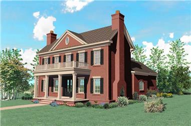 3-Bedroom, 3404 Sq Ft Southern House Plan - 170-1477 - Front Exterior