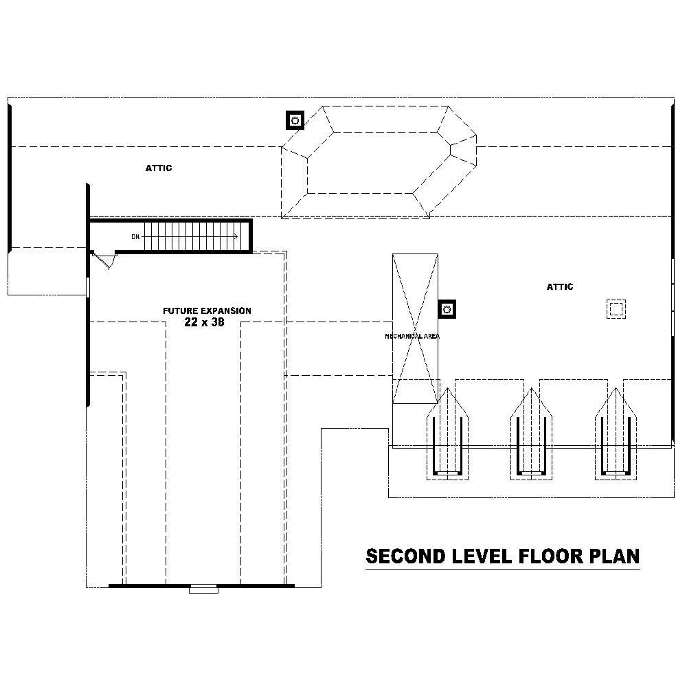 Floor Plan Second Story of Cape Cod Plan #170-1516
