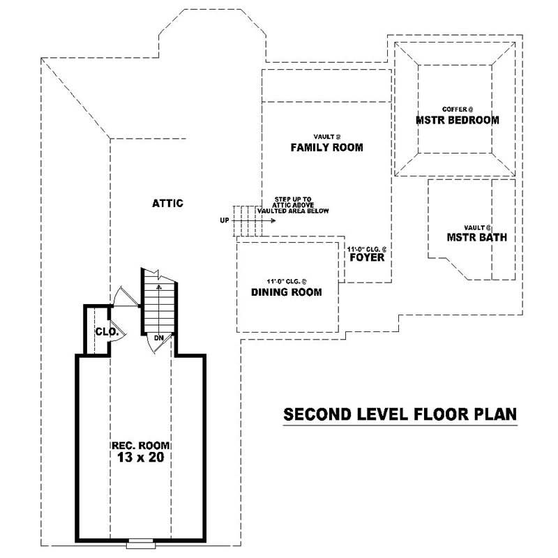 Floor Plan Second Story of Southern Plan #170-1526